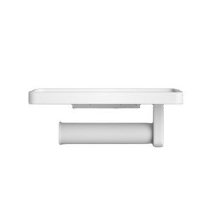 Vendita calda nuovo supporto a parete in plastica nero/bianco <span class=keywords><strong>porta</strong></span> <span class=keywords><strong>asciugamani</strong></span> in carta igienica con ripiano - Product Image 4