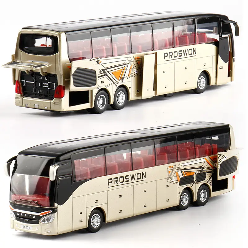 Hot Sale 1:32 alloy pull back bus model toy vehicle