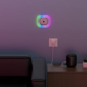 Lampe murale LED magnétique pour chambre à coucher, veilleuse avec capteur de mouvement PIR, commande tactile, télécommande sélectionnable, forme UFO carrée, intensité réglable - Product Image 5