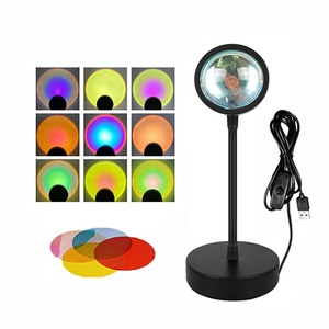 4 Colors Sunset Atmosphere Projector Rainbow Background Wall Decor Sunset Lamp One <strong>Light</strong> Multi-color LED Night <strong>Light</strong> <strong>Table</strong> Lamp - Product Image 1