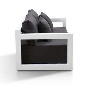 Luxe moderne Patio causeuse <span class=keywords><strong>canapé</strong></span> meubles <span class=keywords><strong>extérieur</strong></span> jardin épais coussin en <span class=keywords><strong>aluminium</strong></span> 2 places <span class=keywords><strong>canapé</strong></span> - Product Image 3