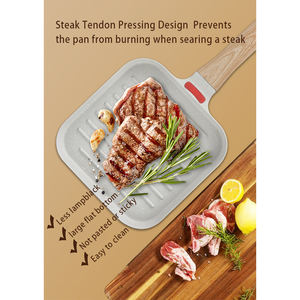ชุดเครื่องครัวด้ามถอดได้ทำจากโลหะอลูมิเนียมทรงสี่เหลี่ยมผืนผ้ากระทะทำอาหารแบบนอนสติ๊ก - Product Image 4
