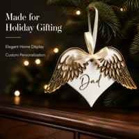 Ornement commémoratif personnalisé en acrylique, ange, décoration pour la maison, pendentif, décoration de Noël, minimaliste, luxueux, durable, vente en gros