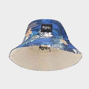 Big Brim Sun Protection Doble cara Bordado personalizado Logo Bucket Cap Reversible Bucket Hats - Product Image 2