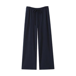 Happy Plus – pantalon à jambes larges pour femmes, bleu marine, taille élastique, épaisseur moyenne, grande taille, pantalon décontracté d'automne, N9281 - Product Image 2