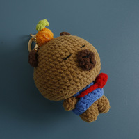 Haute qualité poupée porte-clés tressé Capybara Anime porte-clés sac breloque suspendu à la main cadeau porte-clés