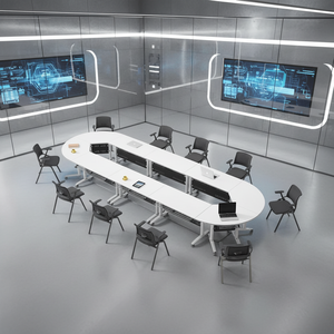 Meubles de bureau, table de conférence réglable, table de <span class=keywords><strong>réunion</strong></span> pliable, bureau de formation, table d'ordinateur ovale pliable - Product Image 1