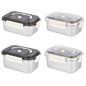 Rectangular Food Storage Container with Airtight Plastic Lid for Freshness Preservation in <b>Fridge</b> and Travel Use - Product Image 2