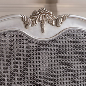 French Style Solid Oak Wood Double <b>Bed</b> With Rattan <b>Headboard</b> <b>King</b> <b>Size</b> Comfortable & Elegant Wooden 666986 666986 - Product Image 6