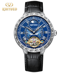 <span class=keywords><strong>Montre</strong></span>-bracelet Kinyued J099 pour hommes, bracelet en cuir, <span class=keywords><strong>montre</strong></span> mécanique à <span class=keywords><strong>Tourbillon</strong></span>, à la mode, prix bon marché, direct d'usine - Product Image 3