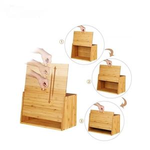 Boîte à pain en bambou à double couche avec couvercle pour la cuisine - Product Image 3