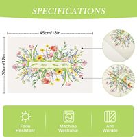 Ensemble de 4 sets de table floraux de printemps, 12x18 pouces, motifs fleurs et feuilles saisonniers, pour table à manger, intérieur, extérieur, hôtel, décoration de fête