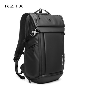 Zaino Roll Top in Oxford Nero Prodotto in Fabbrica, Zaino da Viaggio alla Moda Arrotolabile - Product Image 1