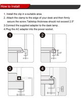 Lampe de bureau à led de lecture minimaliste OEM personnalisée Lampe de machine à coudre Lampe de bureau à led tactile noire pliable pour étude