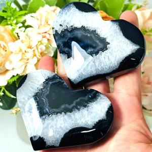 Vente en gros de pierres de guérison naturelles en agate noire rayée de style bohème polie pour la décoration de la maison et les cadeaux - Product Image 6