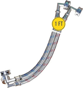Manguera de entrada de agua trenzada de acero inoxidable para lavadora, piezas de repuesto, líneas de suministro de agua fría y caliente de primera calidad, ¡gran oferta! - Product Image 1