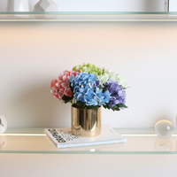 Buket Bunga Hydrangea Sutra Buatan Kecil Dekorasi Dinding Modern Kembali ke Sekolah Tahun Baru Imlek