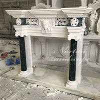 Cadre de cheminée en pierre de marbre blanc sur pied de luxe européen pour décoration de maison moderne à vendre