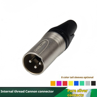 Connecteur XLR mâle 3 broches, prise Cannon, câble audio pour microphone, fiche à filetage interne, contact pour mixeur, scène, studio
