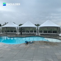 Tente Pagode pour Mariage et Fêtes, Structure en Alliage d'Aluminium, PVC, Résistante au Vent, Certifiée CE, Chapiteau à Toit Haut pour Grands Événements et Réunions
