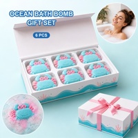 Bombe de bain effervescente artisanale en forme de crabe marin, hydratante et adoucissante, pour bain relaxant, coffret cadeau OEM ODM 70g