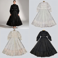 Robe longue élégante de qualité supérieure pour la vente en gros, idéale pour les fêtes, style vintage décontracté, robes amples et modestes pour l'été, parfaites pour l'église.