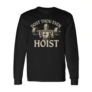 Dost Thou Even Hoist T-shirt à manches longues pour entraînement de gym, motif chevalier médiéval - Product Image 2
