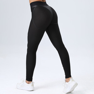 Leggings a Rete con Effetto Push-up per Donna, Pantaloni Yoga a Vita Alta <span class=keywords><strong>Neri</strong></span>, Leggings Modellanti per Fitness, Palestra, Corsa e Sport - Product Image 5