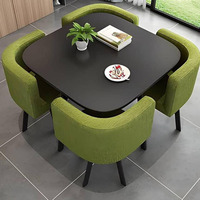 Combinaison Table et Chaises Carrées Modernes et Simples pour Salon, Boutique, Zone de Repos ou Cuisine – Table à Manger en Marbre – Vente Chaude