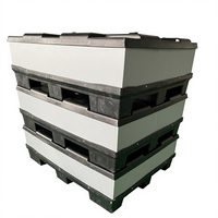 Conteneur à palette en plastique empilable et pliable 40*48 avec couvercle et manchon en nid d'abeille PP, emballages en boîte KTP