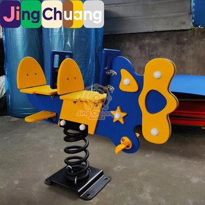 Caballo balancín de plástico PE para exteriores, nuevo modelo de primavera, con diseño de animal, doble y multipersona, para parques infantiles, guarderías y comunidades. - Product Image 3