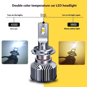 Faro LED de dos colores, Bombilla <span class=keywords><strong>antiniebla</strong></span> Universal para coches y camiones, 12V/24V, haz Alto y Bajo de dos temperaturas, nueva luz amarilla blanca - Product Image 2