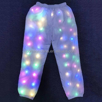 LED ışıklı pantolon dans kostüm Light up pantolon cadılar bayramı Cosplay Light up egzersiz pantolonları festivali giysi parlayan LED pantolon