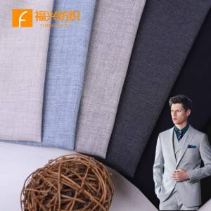 Tela de Traje de Mezcla de Poliéster, Rayón, Lana y Elastano al por Mayor de Fábrica para Ropa de Hombre, Tela de Sarga Tejida de Lana para Traje y Blazer - Product Image 1