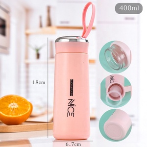 Bouteille <span class=keywords><strong>d</strong></span>'eau en verre à <span class=keywords><strong>double</strong></span> isolation créative de 400 ml, nouveau design, bouteille de protéines pour milk-shake nutritif - Product Image 3