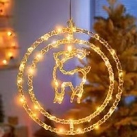 LED Drehbare Dreidimensionale IP44 Wasserdichte PVC Doppelring-Lampe mit Tastensteuerung für Festliche Weihnachtsdekoration im Innenbereich