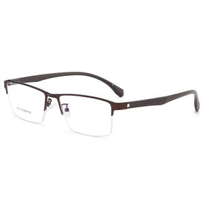 Lunettes optiques demi-cerclées rectangulaires pour hommes Danyang 31017, montures en alliage léger, verres en plastique, design quadrilatère - Product Image 3