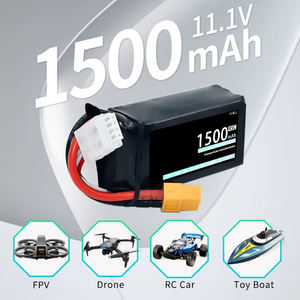 Аккумулятор LiPo 3S 11.1В 1500мАч 45C с разъемами T, XT30, XT60 для радиоуправляемых моделей автомобилей, лодок, квадрокоптеров, вертолетов, дронов, грузовиков, самолетов 602535 606090 - Product Image 1