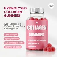 Gummies de collagène hydrolysé, collagène de type I, 60 unités, complément alimentaire