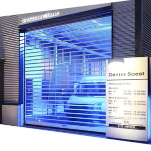 <span class=keywords><strong>Porte</strong></span> à enroulement transparente en <span class=keywords><strong>PVC</strong></span> de conception moderne OUTUS avec guide en aluminium pour <span class=keywords><strong>entrée</strong></span> de centre commercial - Product Image 1