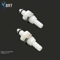 Raccord rapide CPC mâle en acétal PTF BRT 1/4'' avec ferrule, raccords de tuyauterie à valve et sans valve, coupleur à déconnexion rapide CPC