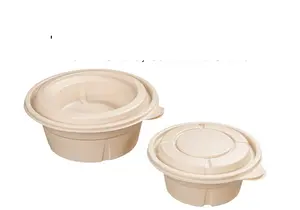 Biodegradabile amido di mais monouso in plastica da 500 ML tazza di pasta per il pranzo scatola di amido di mais ciotola per zuppa di insalata con coperchio