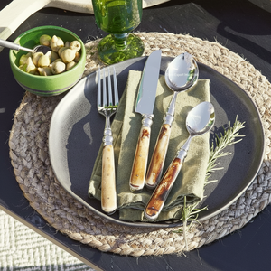 Juego de cubiertos de plata de acero inoxidable de gran venta, mango de hueso Antick para el hogar y restaurante, juego de cubiertos de mesa - Product Image 1