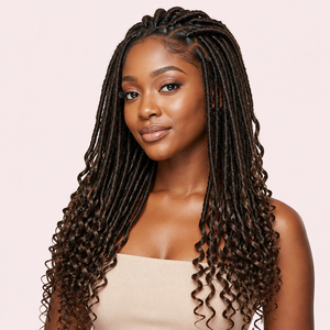Extensions de cheveux tressés au crochet pré-bouclées de 24 pouces, texture feutre, douces, petites boucles africaines, longues et ondulées, faites à la main - Product Image 5