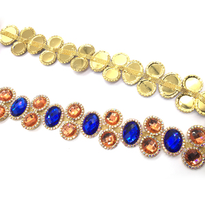 <span class=keywords><strong>Cordon</strong></span> <span class=keywords><strong>diamant</strong></span> en cristal coupe strass de luxe couture garnitures de chaîne en métal pour la décoration de vêtement - Product Image 3