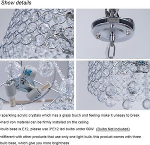 Lámpara de Techo Colgante Redonda de Cristal con Forma de Tambor, LED E26, 3500K, Blanco Cálido, Dorado, Altura Ajustable, para Sala de Estar - Product Image 3