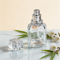 Flacon de parfum vide de luxe personnalisé unique, en verre plat, 30 ml, 50 ml, sérigraphie mate, 100 pièces, flacon rechargeable