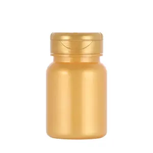 Cápsulas de plástico vacías para pastillas, botella de 80ml, 120ml, 150ml, 200ml, suplemento de plástico, botella de oro redondo vacía para mascotas
