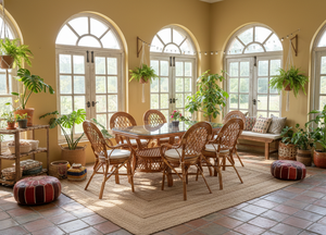 Juego de Comedor JAVA de Ratán Hecho a Mano, Diseño Moderno, Mesa de Comedor Larga, Muebles de Comedor, Interior de Villa, CV.Craftindo - Product Image 2