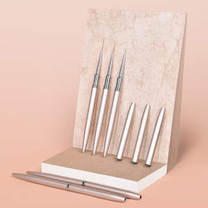 Pinceau à rayures pour nail art KADS, stylo liner en poils de Kolinsky, manche en métal, outil professionnel de manucure, stylo à dessin pour nail art - Product Image 1